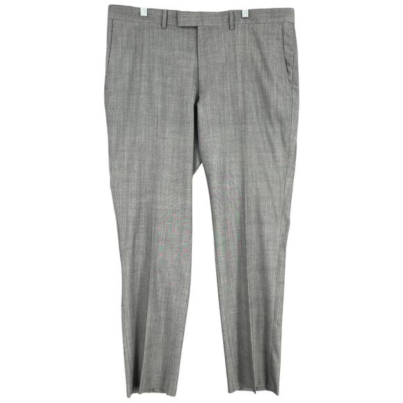 KENNETH‎ COLE Grey Wool Blend Flat Front Classic Dress Pants 38 x 30 - Picture 1 of 7
